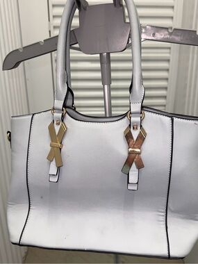 Baby Blue Women’s Tote Bag with Gold Accent